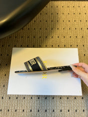 DIOR 26S DWAY SLIDE COTTON EMBROIDERED IN BLACK AND GOLD FLORAL MOTIF