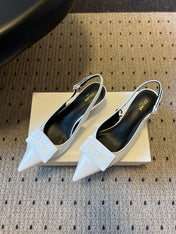 CELINE 26S HIGH-HEEL SLINGBACK 45 MM IN WHITE CALFSKIN