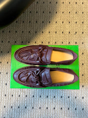 BOTTEGA VENETA 26S LOAFERS IN DARK REDDISH BROWN LAMBSKIN