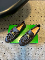 BOTTEGA VENETA 26S LOAFERS IN CHOCOLATE BROWN LAMBSKIN WITH GOLD HARDWARE