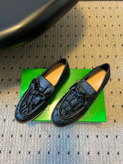 BOTTEGA VENETA 26S LOAFERS IN BLACK LAMBSKIN