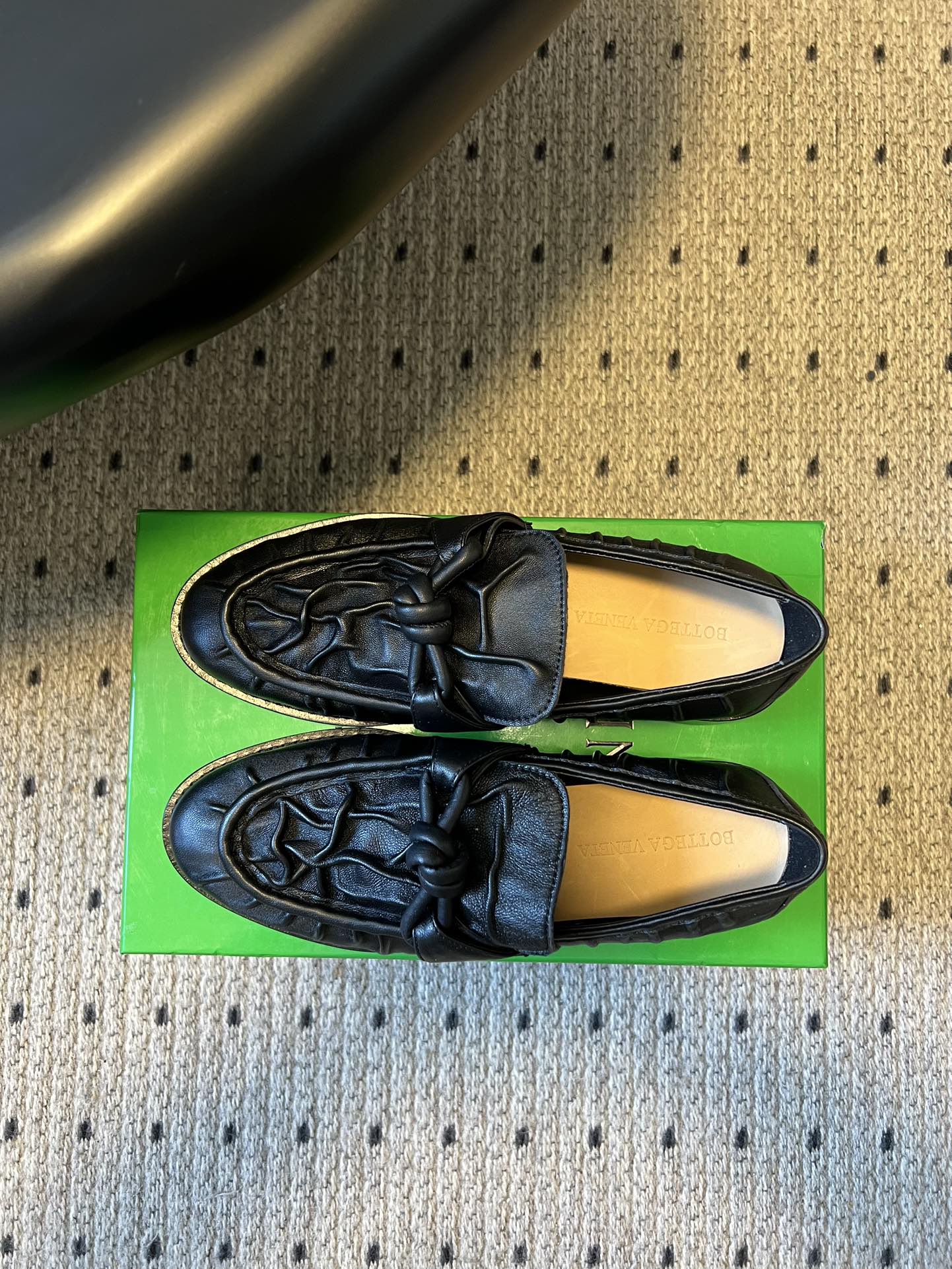 BOTTEGA VENETA 26S LOAFERS IN BLACK LAMBSKIN