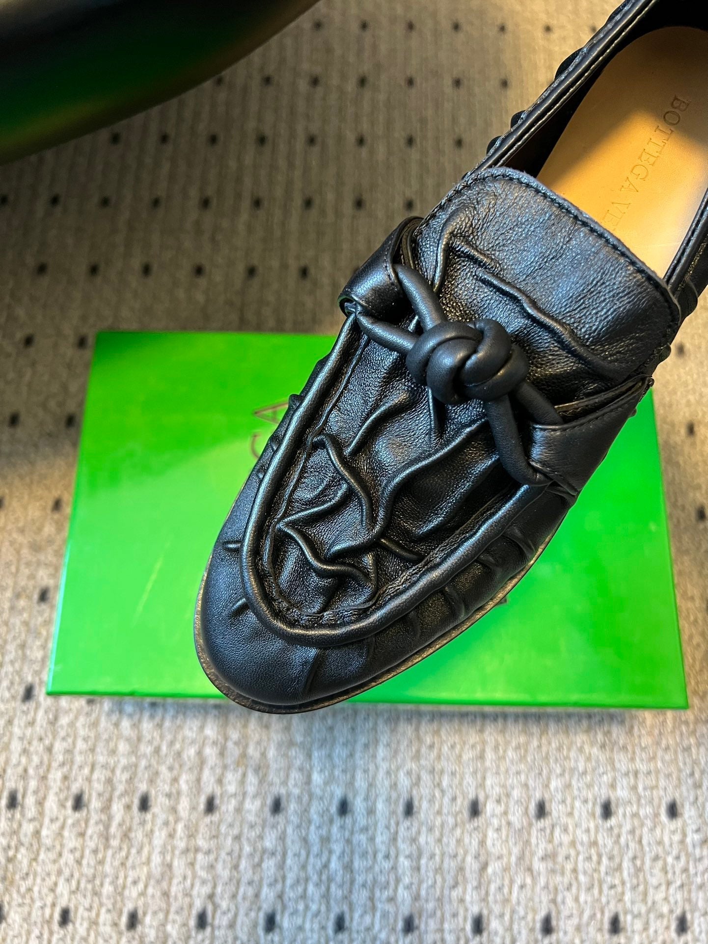 BOTTEGA VENETA 26S LOAFERS IN BLACK LAMBSKIN