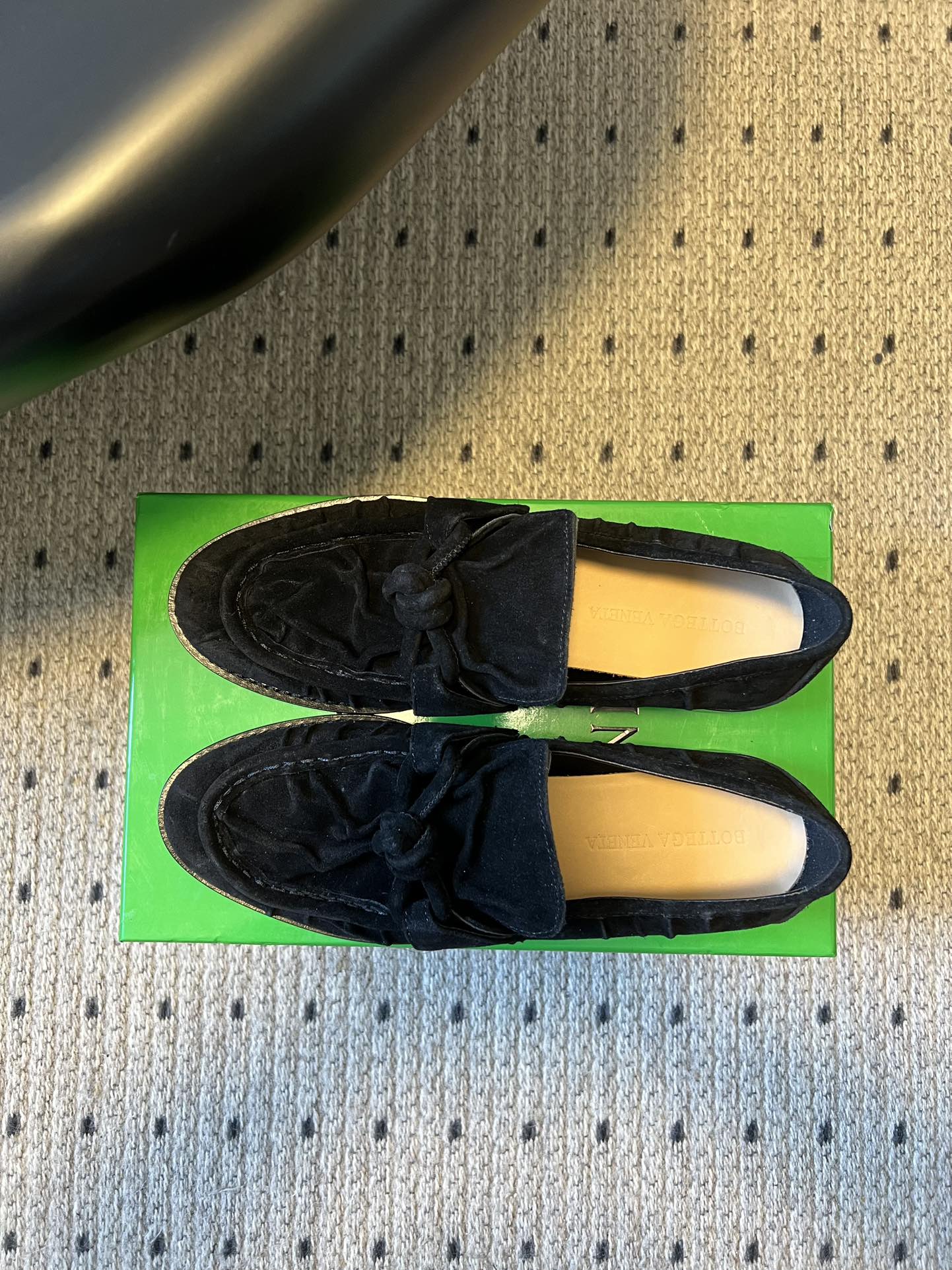 BOTTEGA VENETA 26S LOAFERS IN BLACK SUEDE
