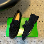 BOTTEGA VENETA 26S LOAFERS IN BLACK SUEDE