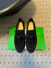 BOTTEGA VENETA 26S LOAFERS IN BLACK SUEDE