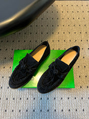 BOTTEGA VENETA 26S LOAFERS IN BLACK SUEDE
