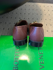 BOTTEGA VENETA 26S LOAFERS IN DARK BROWN LAMBSKIN WITH GOLD HARDWARE