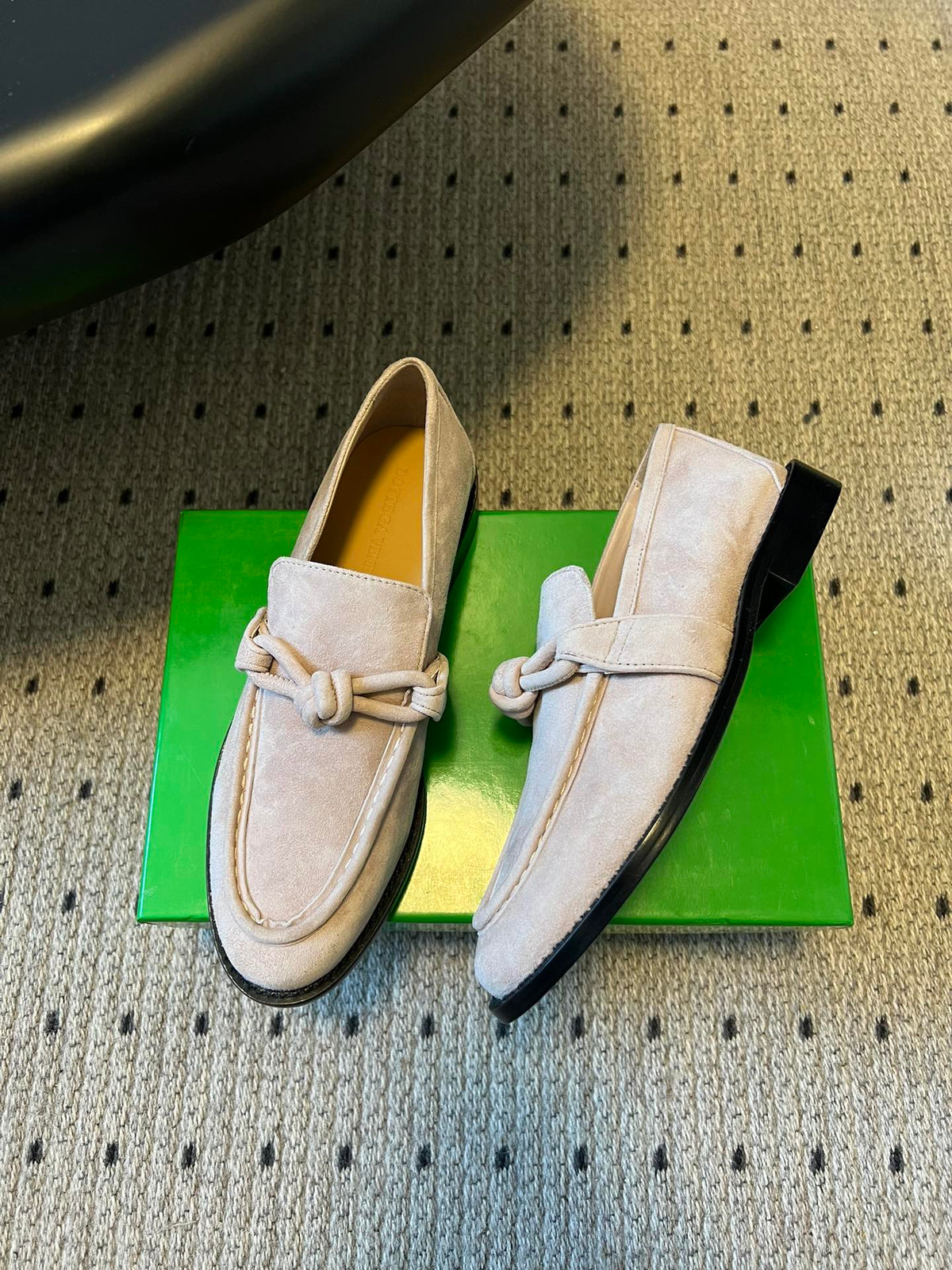 BOTTEGA VENETA 26S LOAFERS IN LIGHT BEIGE SUEDE