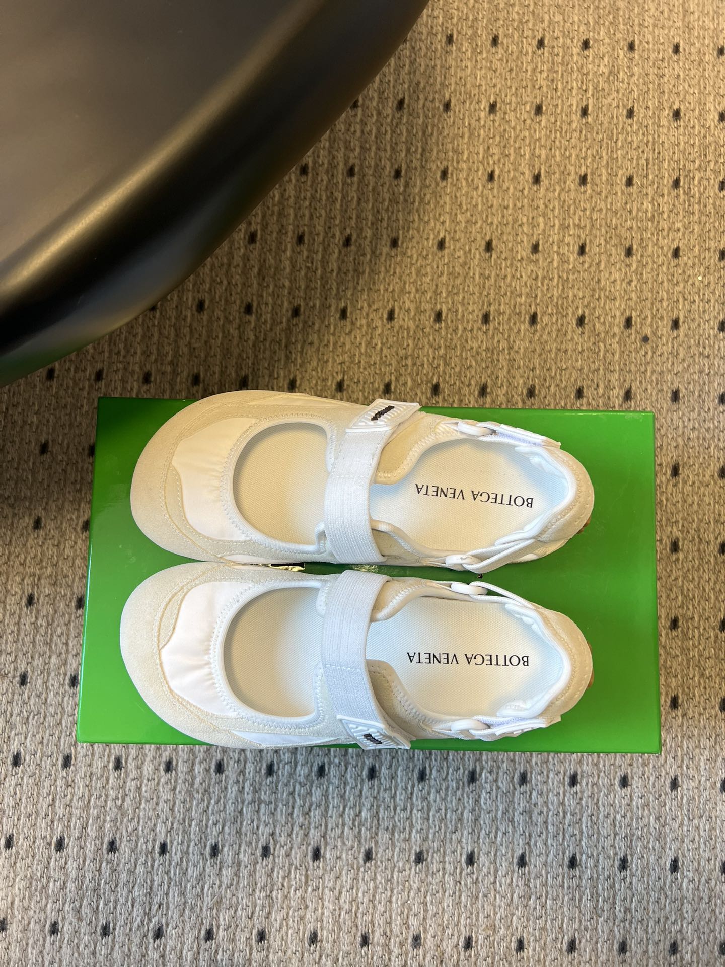 BOTTEGA VENETA 26S MARY JANE SNEAKER IN WHITE SUEDE AND FABRIC