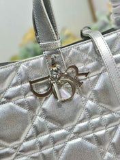 DIOR 26S TOUJOURS BAG 37 IN SILVER CALFSKIN