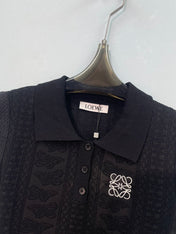 LOEWE 26S RUFFLE-SLEEVE KNIT POLO SHIRT 574