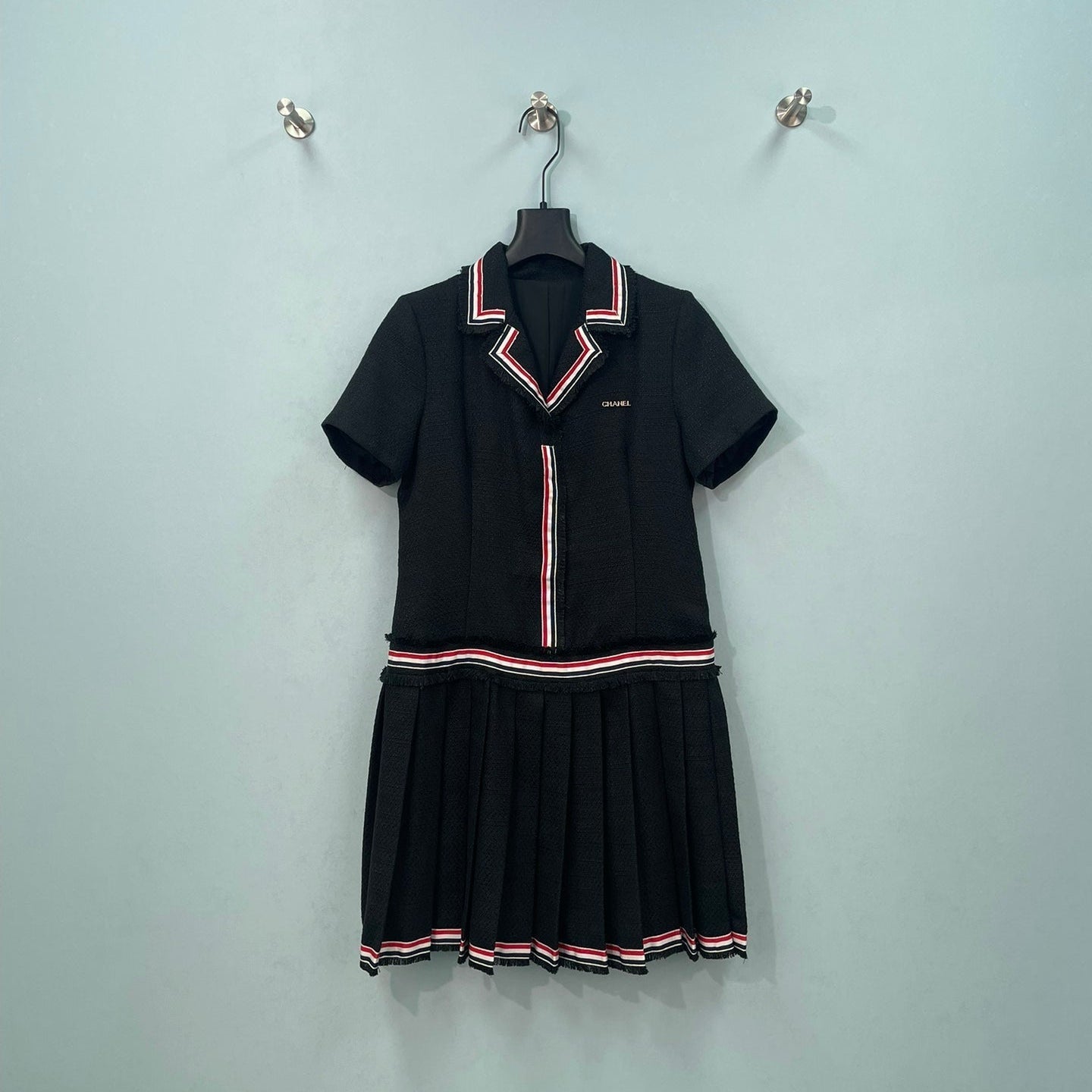 CHANEL 26S SHORT SLEEVE PLEATED DRESS 1535