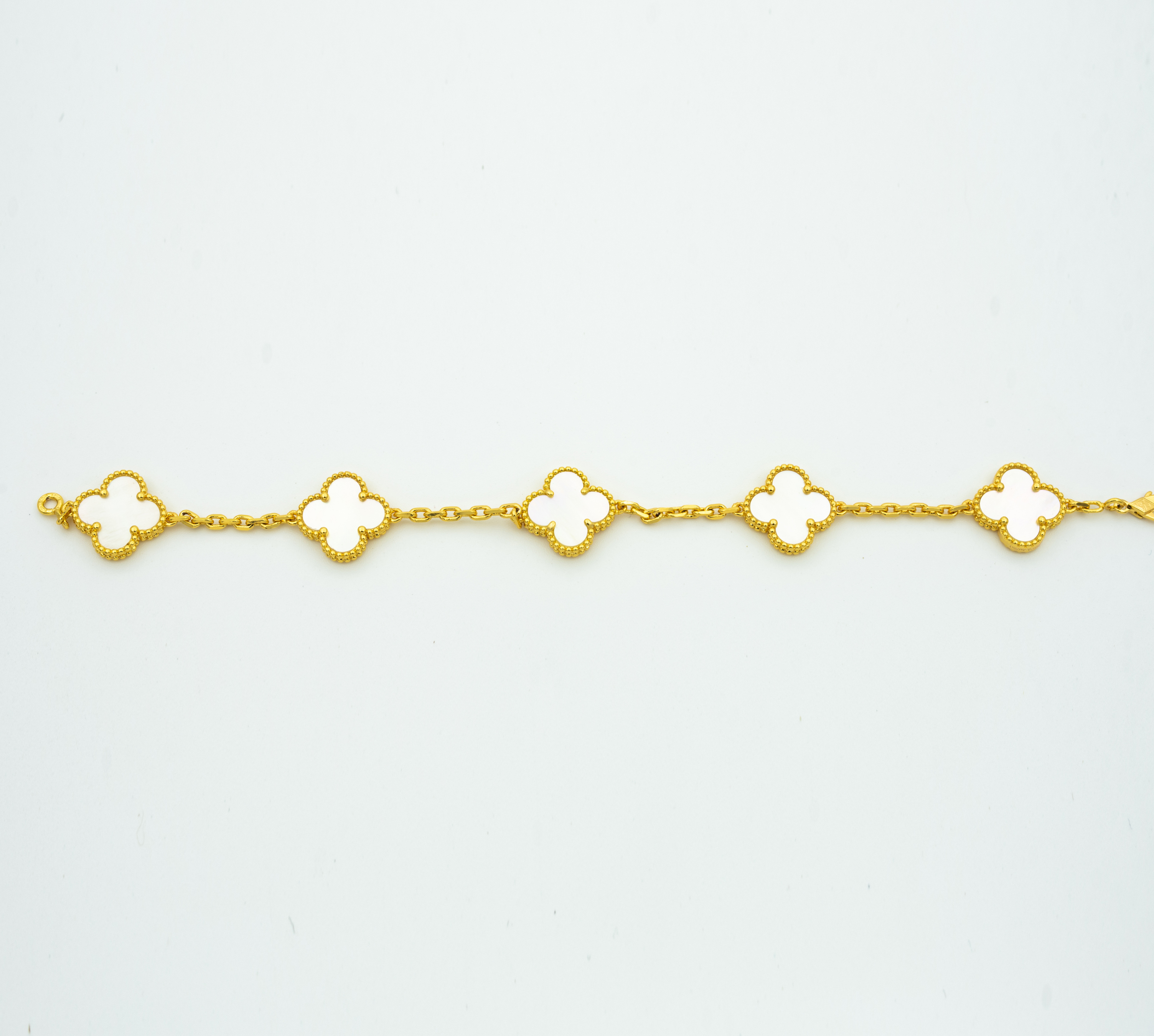 CLOVER BRACELET 5 MOTIFS WHITE MOP