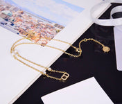 CD NECKLACE PEDANT GOLD DIAMOND 4 PEARL