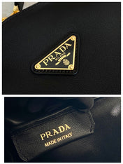 PRA 28 LARGE BLACK CALFSKIN HANDBAG