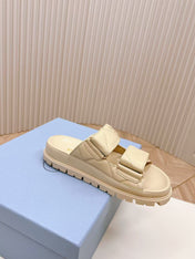 Padded Leather MULES Sandals Lambskin Beige