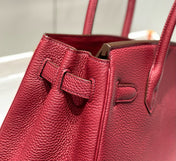 HM BIRKIN 25CM BURGUNDY CALFSKIN GOLD HARDWARE