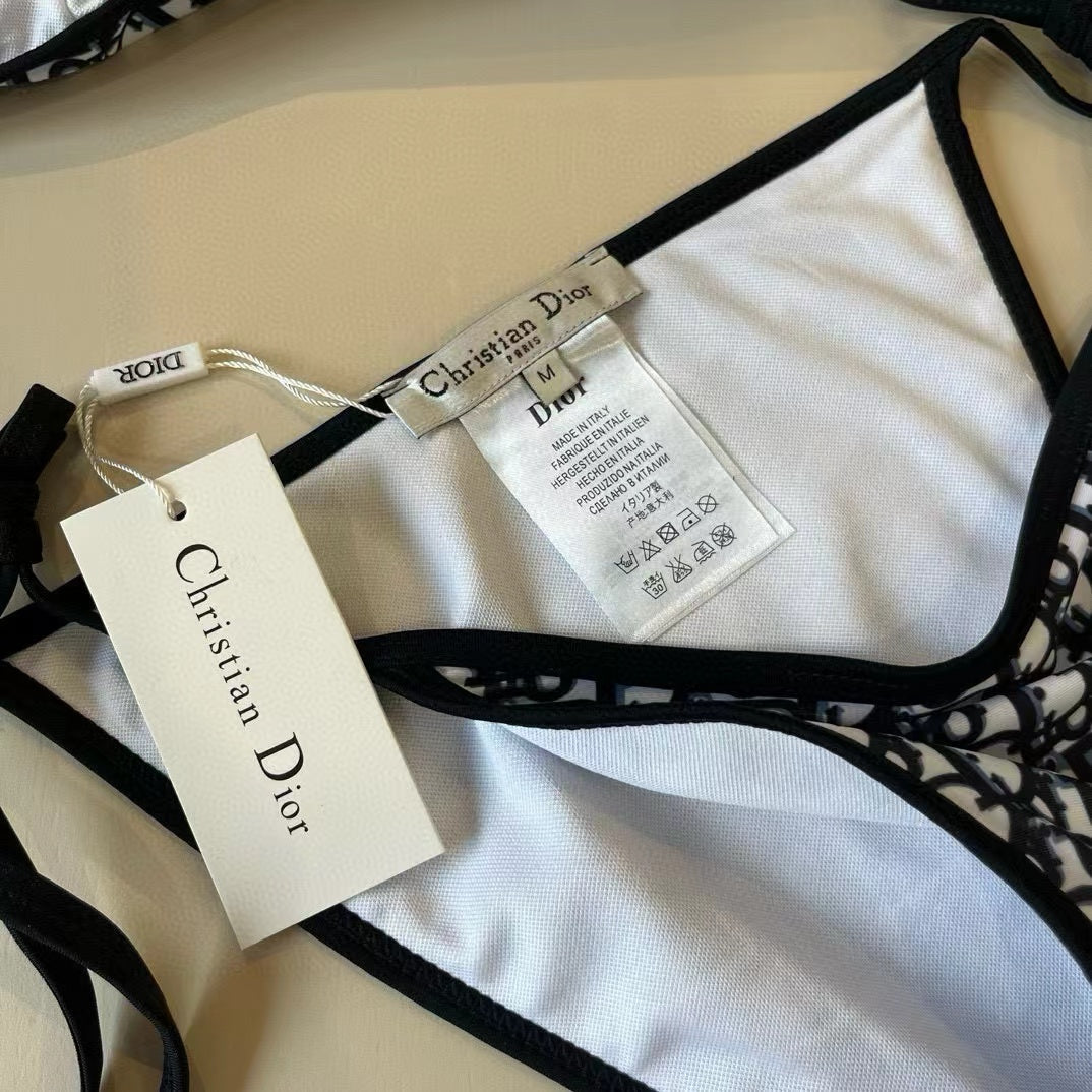 CD Oblique Bikini Navy Blue Polyamide