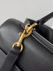 RODEO MEDIUM BAG 35 IN BLACK SMOOTH CALFSKIN GOLD HARDWARE