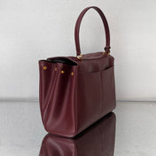 RODEO MEDIUM BAG 35 IN BURGUNDY SMOOTH CALFSKIN GOLD HARDWARE