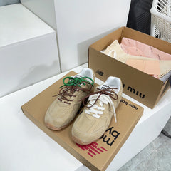 MIUxNEW 530 SNEAKER IN BROWN ECRU SUEDE