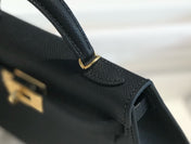 HM KELLY MINI 19 BLACK EPSOM CALFSKIN GOLD HARDWARE