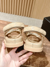 DAD SANDALS IN BEIGE QUILTED CALFSKIN