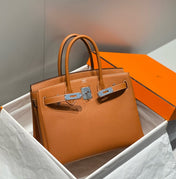 HM BIRKIN 30CM BROWN TOGO LEATHER SILVER HARDWARE