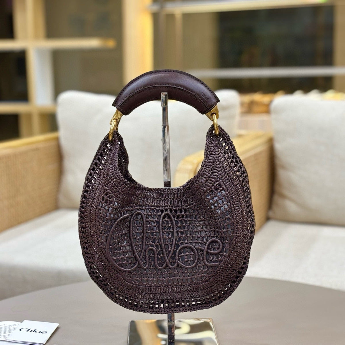 CHLOÉ 25S SUMMER BANANA HOBO BAG 36 IN BROWN