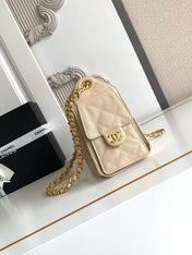 CC 25 MINI HANDBAG 22CM IN BEIGE GRAINED CALFSKIN GOLD HARDWARE