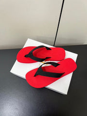 THE ROW THICK-SOLED FLIP FLOPS IN RED RUBBER