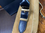 CC SHOULDER BAG 29 IN BLACK AND BROWN SUEDE AND CALFSKIN