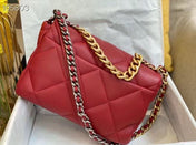 CC19 FLAP BAG 30 IN RED GOATSKIN