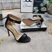 TOM FORD PADLOCK HIGH HEELS IN BLACK CALFSKIN