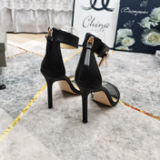 TOM FORD PADLOCK HIGH HEELS IN BLACK CALFSKIN