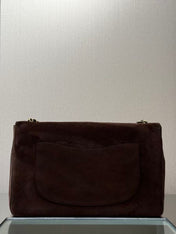 CHANEL 26 CLASSIC FLAP IN BROWN SUEDE 30726