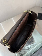 CHANEL 26 CLASSIC FLAP IN BROWN SUEDE 30726