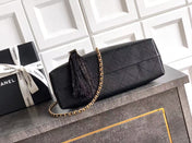 CHANEL 26S SHOPPING BAG MEDIUM 32 IN BLACK LAMBSKIN GOLD HARDWARE