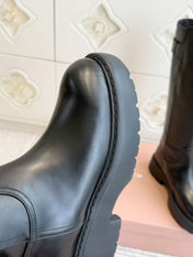 MIU MIU 26S KNEE-HIGH RIDING BOOTS IN BLACK CALFSKIN
