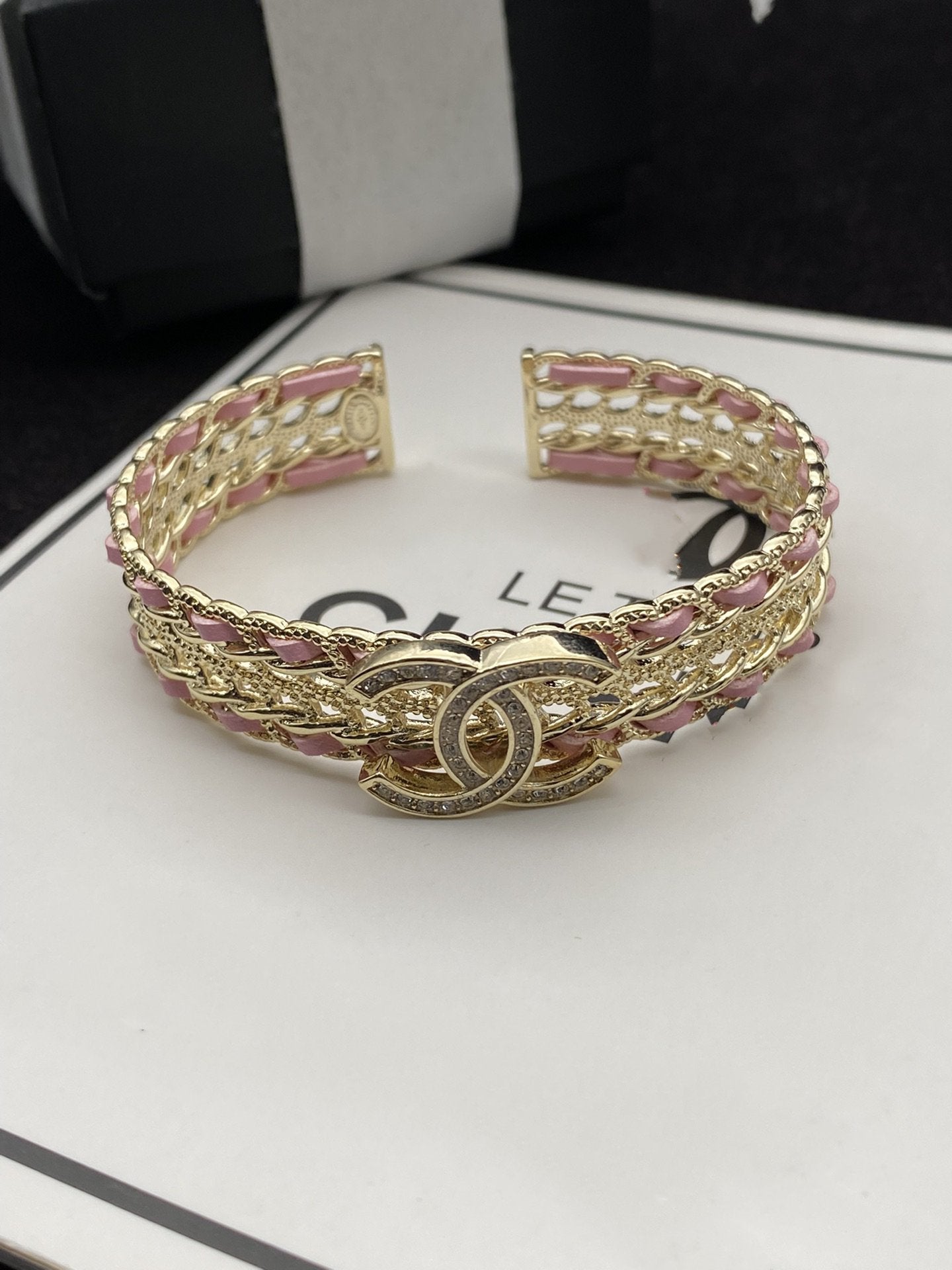 CC PINK ROPE GOLD DIAMOND BRACELET