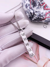 GG STERLING SILVER GHOST BAR PENDANT