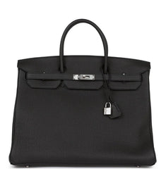 HM BIRKIN 40 IN BLACK TOGO PALLADIUM HARDWARE