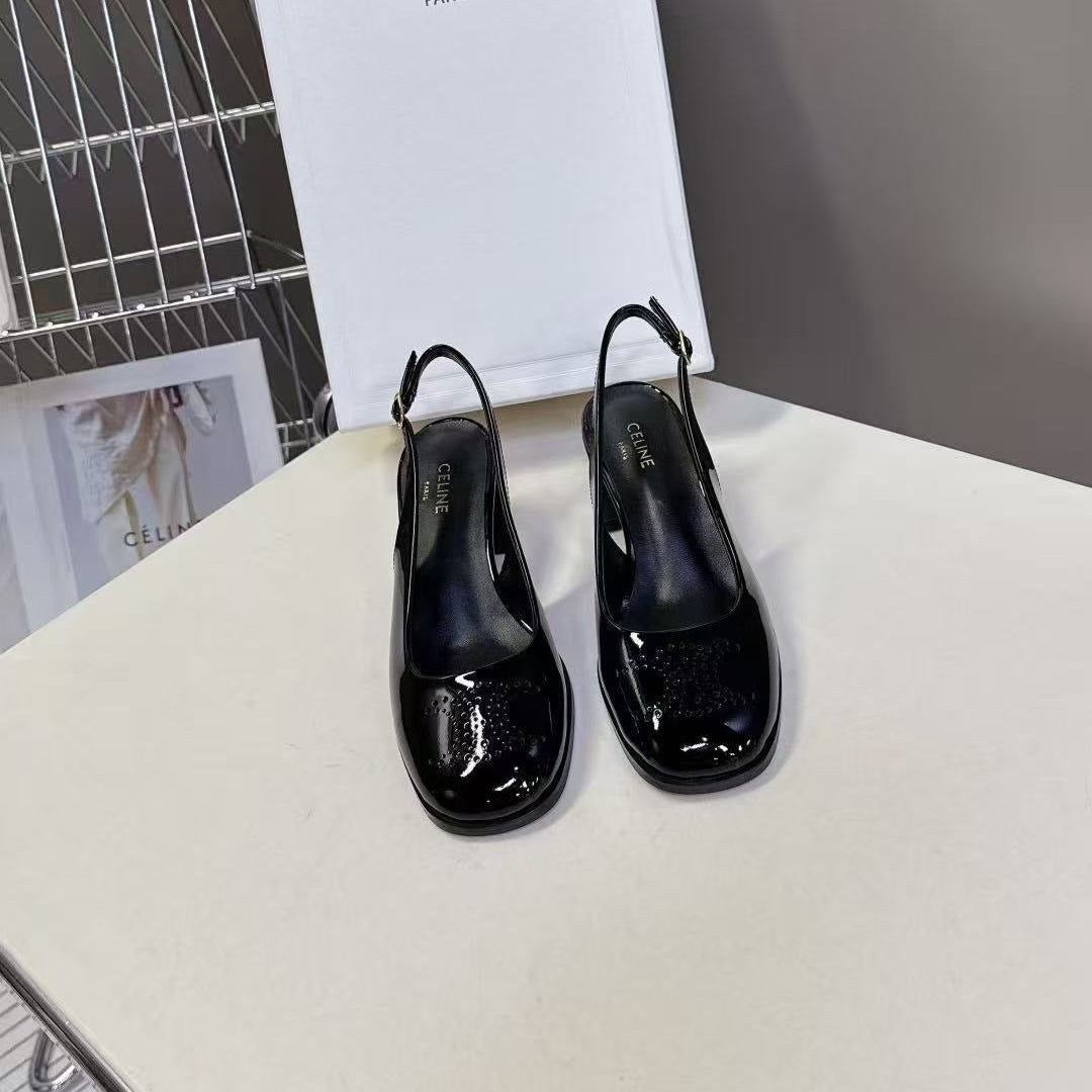 CELINE SLINGBACK IN BLACK CALFSKIN