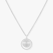 LUCKY MOVE MM SILVER DIAMOND NECKLACE