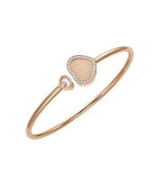 HAPPY HEART BRACELET PINK GOLD TIGER EYE DIAMOND