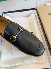 GG LOAFERS MULES BLACK BROWN SOLE