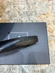 YSL 26S FLAT MULES IN BLACK CALFSKIN