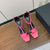 BALMAIN 26S LIP-EMBELLISHED HEELS 105 MM IN PINK CALFSKIN