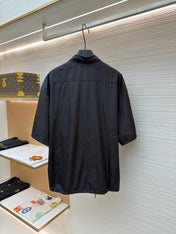 PRADA 26S SHORT-SLEEVE ZIP-UP SHIRT 1030